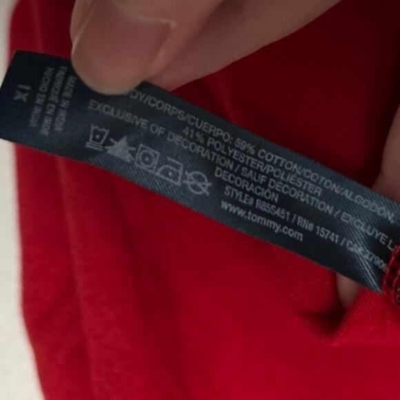 Tommy Hilfiger Women’s Red Logo Sleep Top Plus Size Short Sleeve Pajama Shirt 1X - Picture 6 of 9